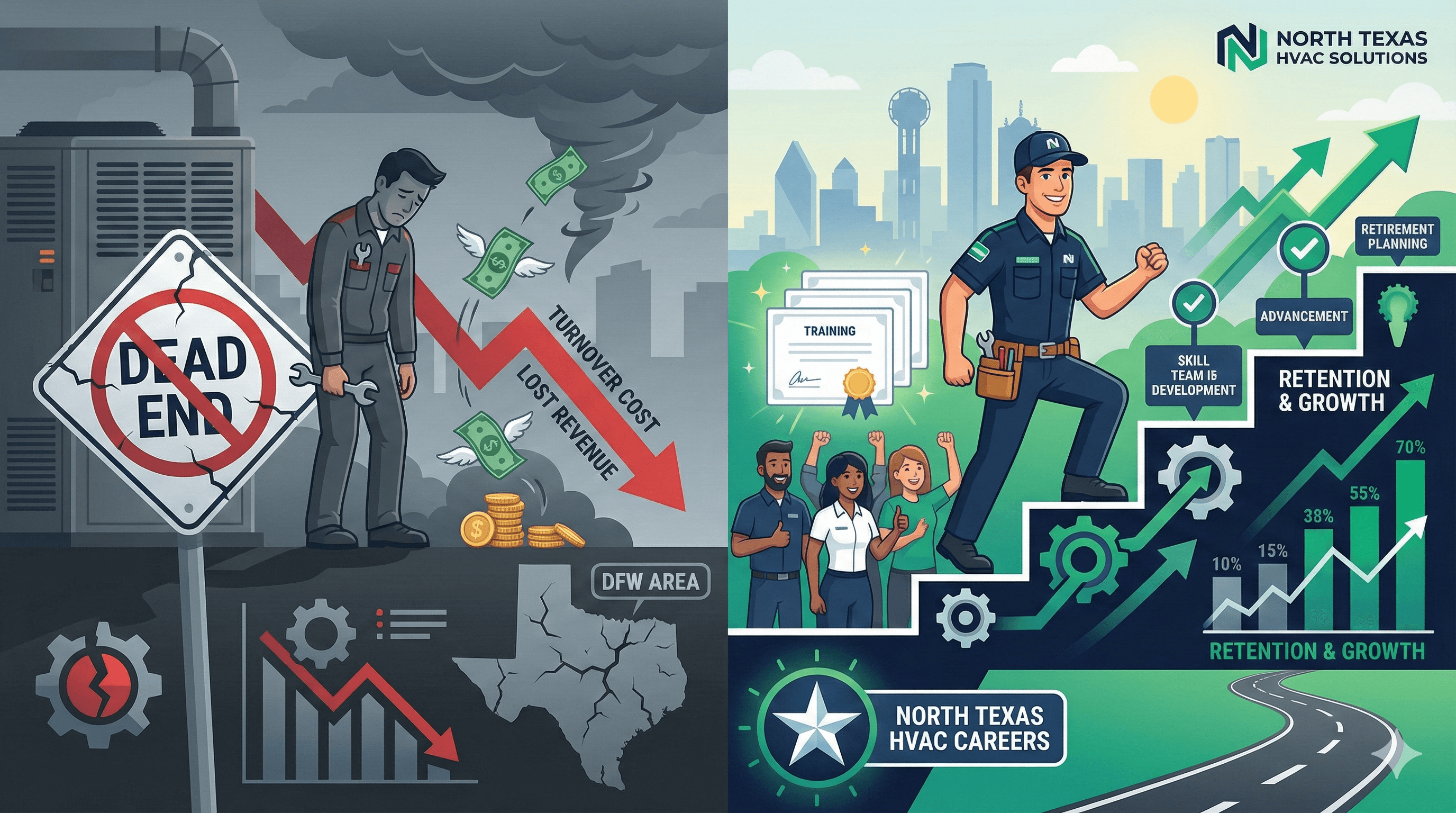 Why North Texas HVAC Techs Quit (And the $40K+ Replacement Tax): The Retention Metrics You're Not Tracking
